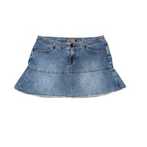 Vintage Y2K Forever 21 Denim Flare Mini Skirt - Blue